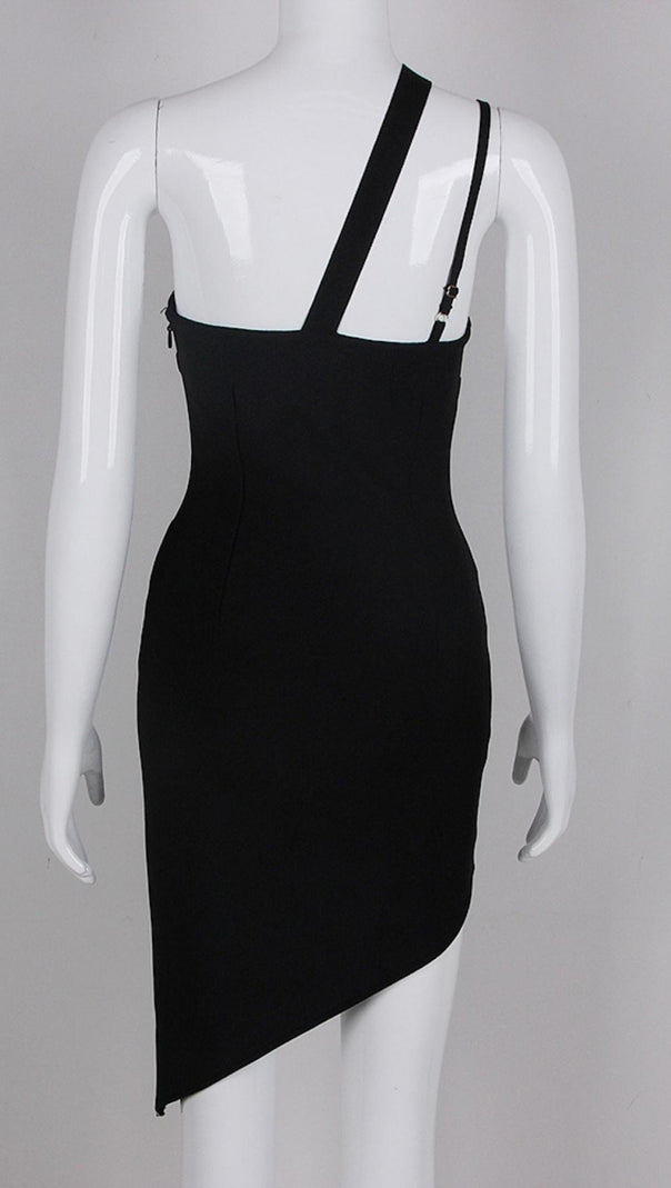 AIIZIE SHOULDER STRAPS MINI DRESS IN BLACK - product image