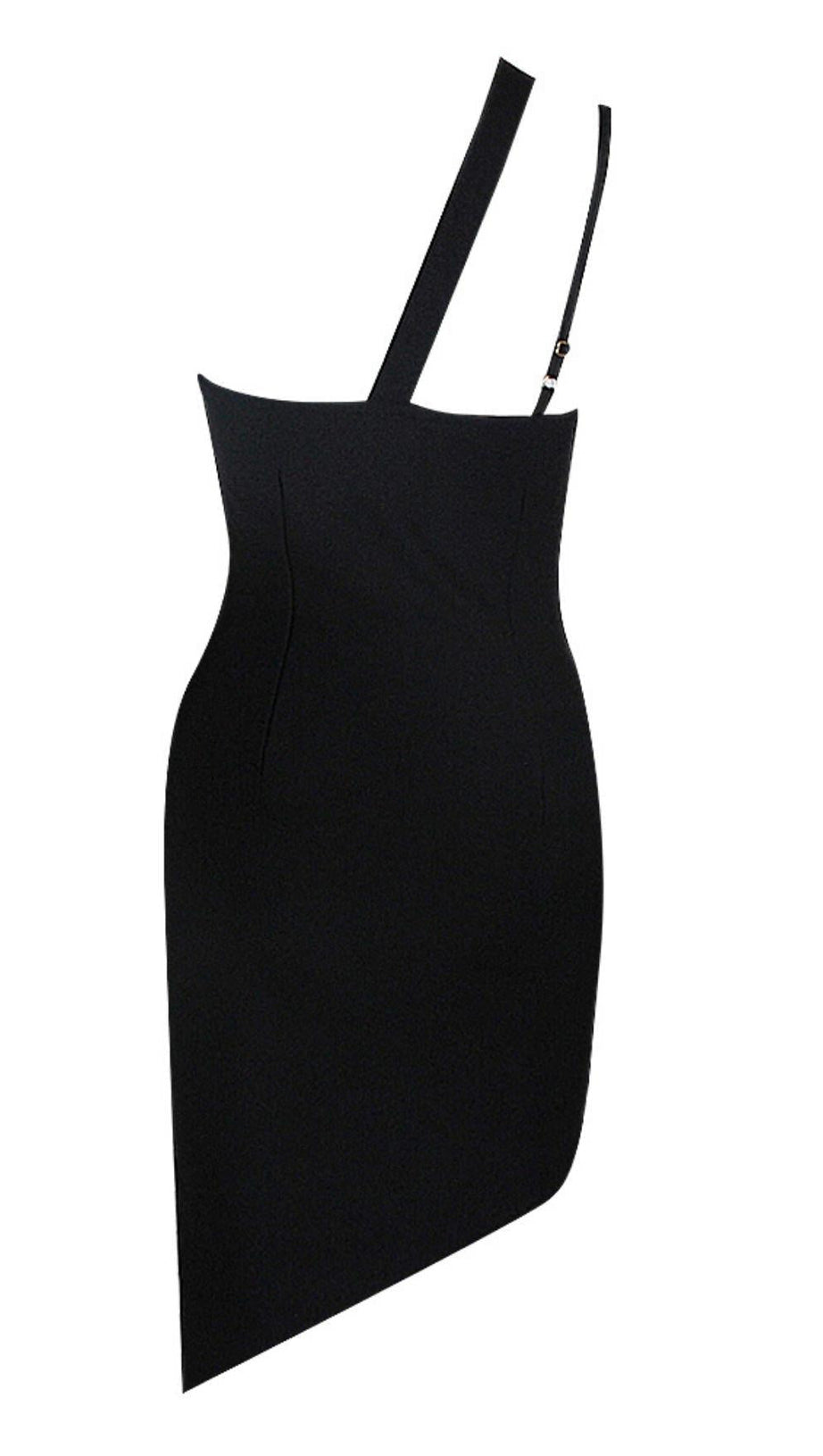 SHOULDER STRAPS MINI DRESS IN BLACK