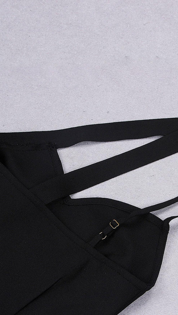 AIIZIE SHOULDER STRAPS MINI DRESS IN BLACK - product image