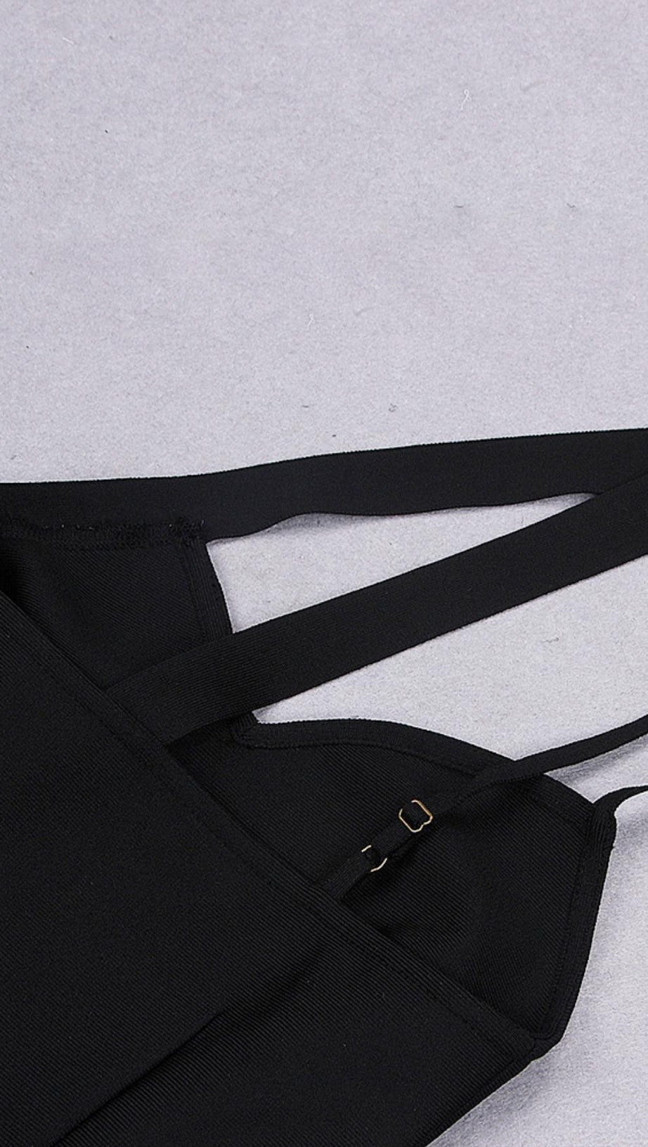 SHOULDER STRAPS MINI DRESS IN BLACK