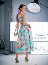 Habib One Shoulder Print Embroidered Dress