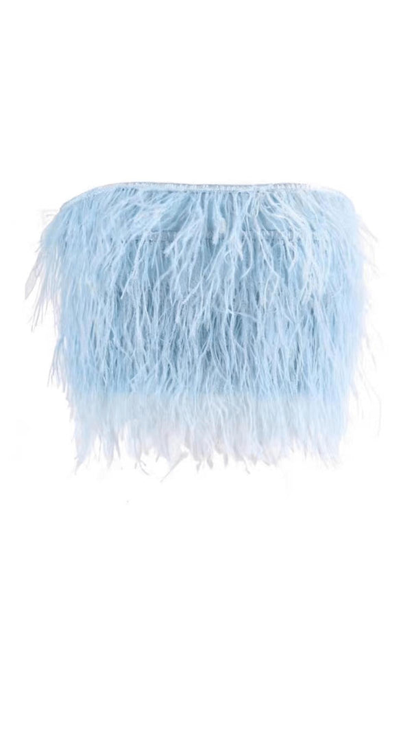 AIIZIE STRAPLESS FEATHER TOP - product image