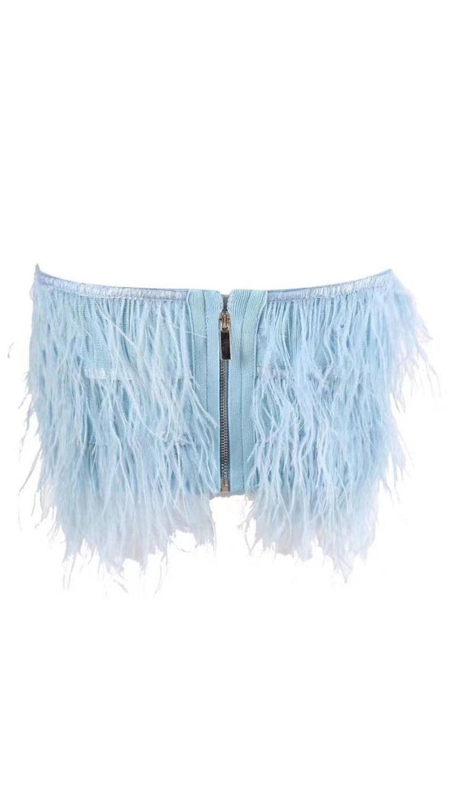 STRAPLESS FEATHER TOP
