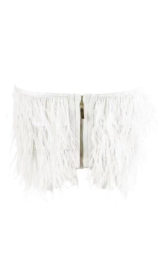 AIIZIE STRAPLESS FEATHER TOP - product image