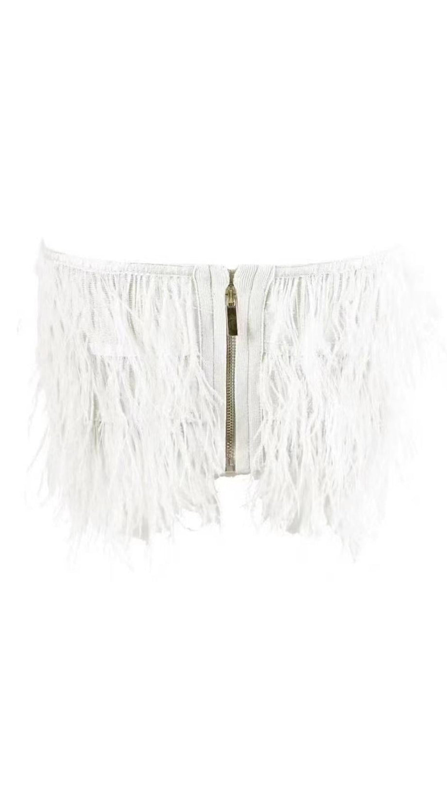 STRAPLESS FEATHER TOP