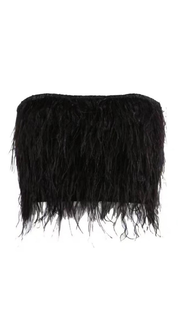 Strapless Feather Top