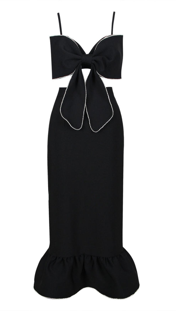 AIIZIE CORSET MIDI DRESS IN BLACK - product image