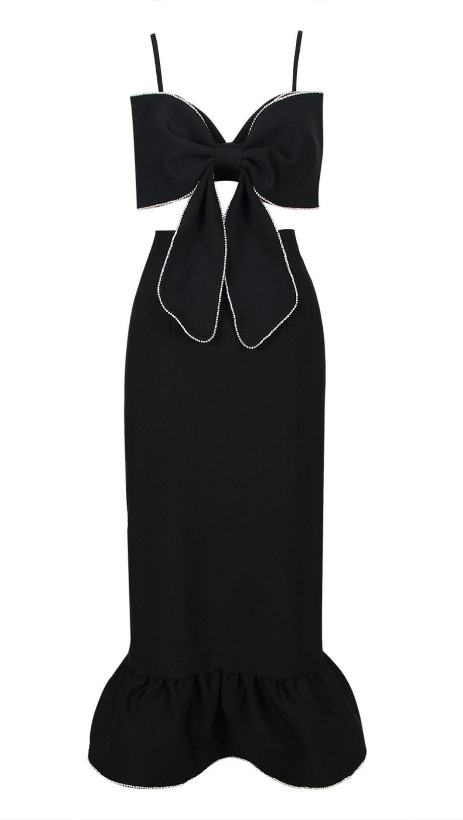 CORSET MIDI DRESS IN BLACK