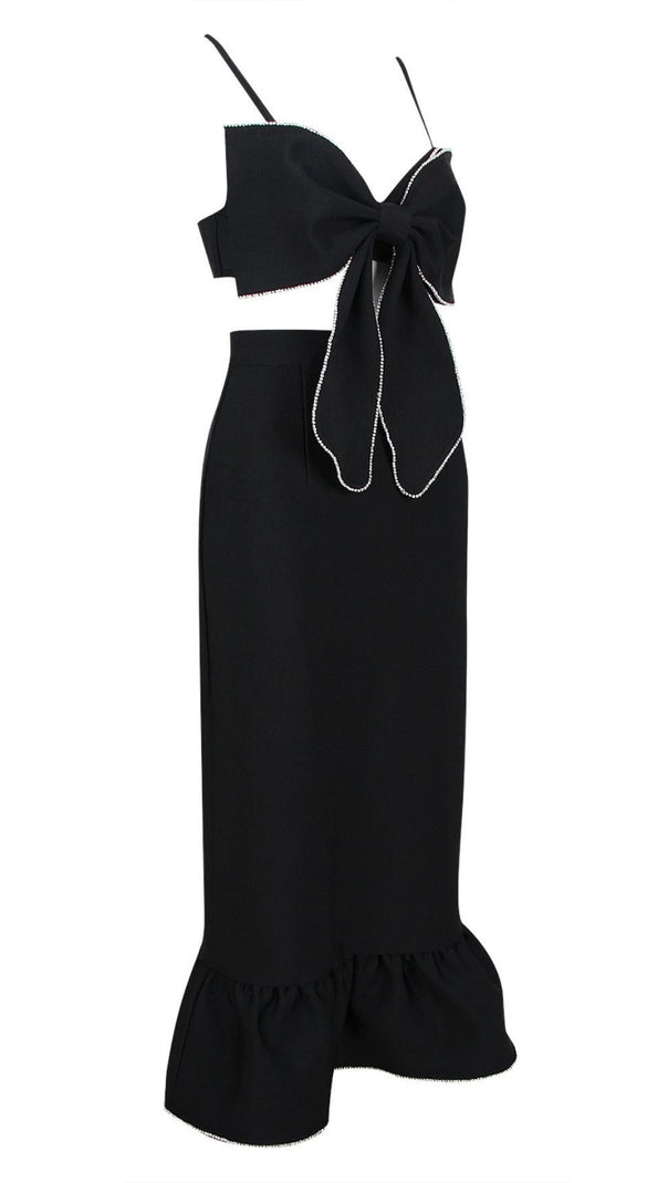AIIZIE CORSET MIDI DRESS IN BLACK - product image