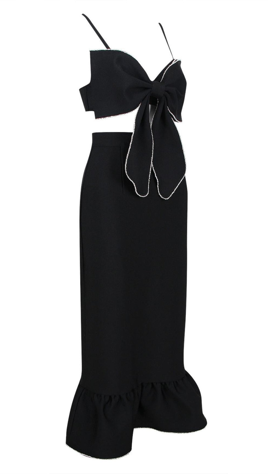 CORSET MIDI DRESS IN BLACK