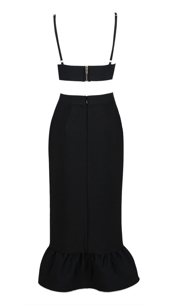 AIIZIE CORSET MIDI DRESS IN BLACK - product image