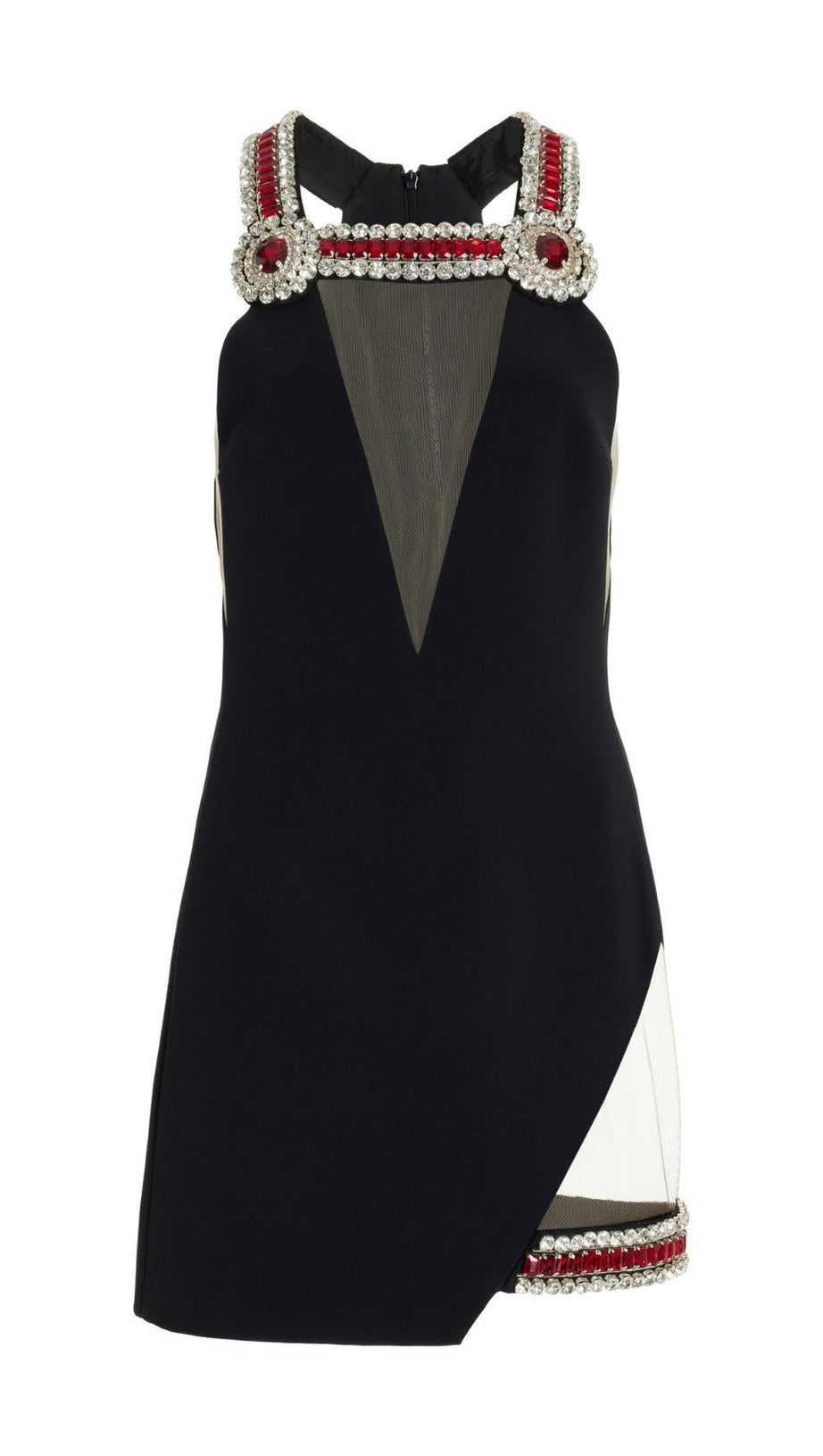 CRYSTAL DEEP V BANDAGE MINI DRESS