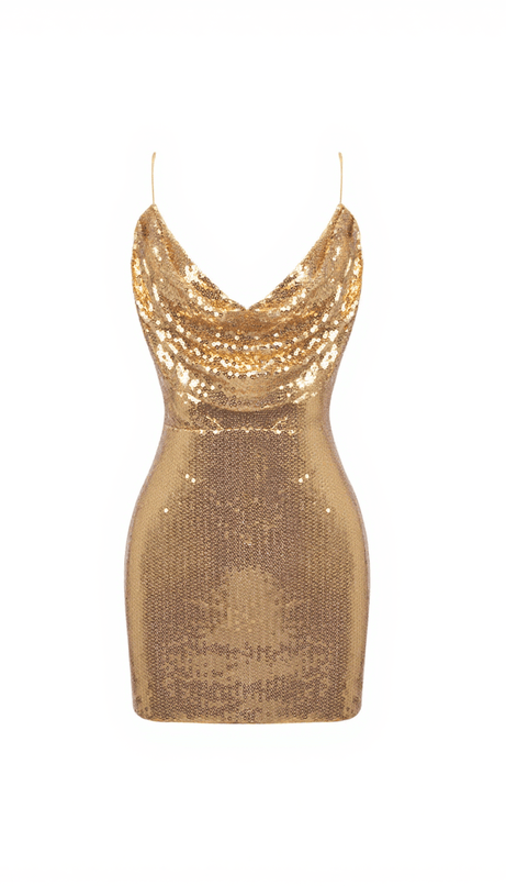 LLOYD SPAGHETTI SEQUIN MINI DRESS
