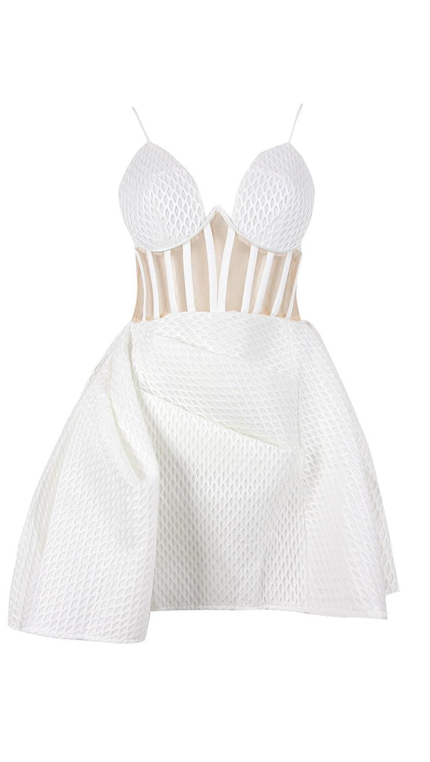 AIIZIE CORSET UMBRELLA SHAPED MINI DRESS IN WHITE - product image