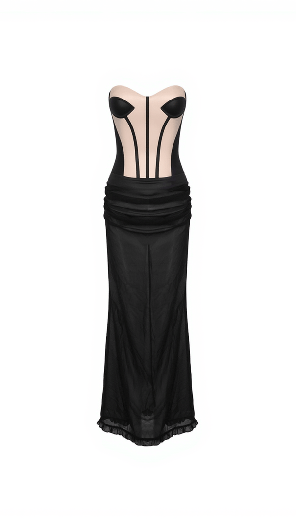 AIIZIE MERCURY STRAPLESS MESH SKIRT SET - product image