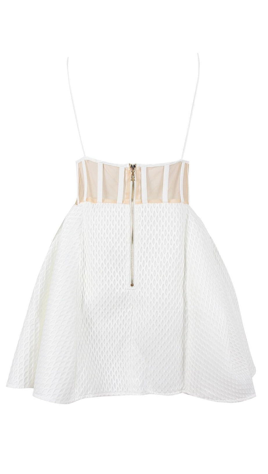 CORSET UMBRELLA SHAPED MINI DRESS IN WHITE