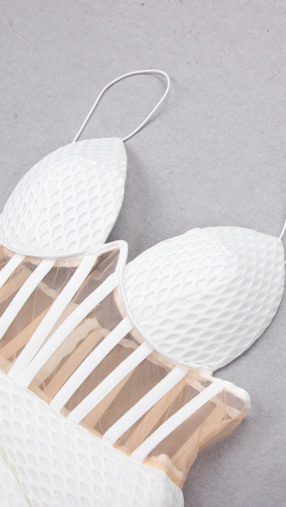 CORSET UMBRELLA SHAPED MINI DRESS IN WHITE