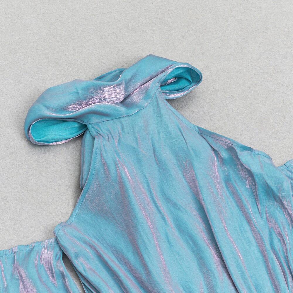 AIIZIE COLD SHOULDER RUMPET SLEEVE MIDI DRESS - product image