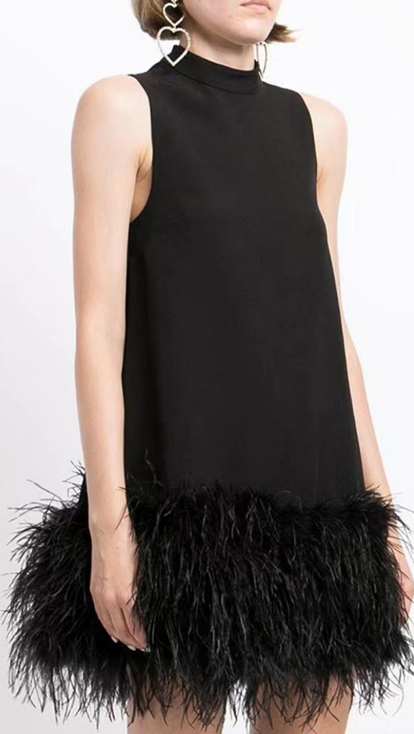AIIZIE FEATHER MINI DRESS IN WHITE - product image