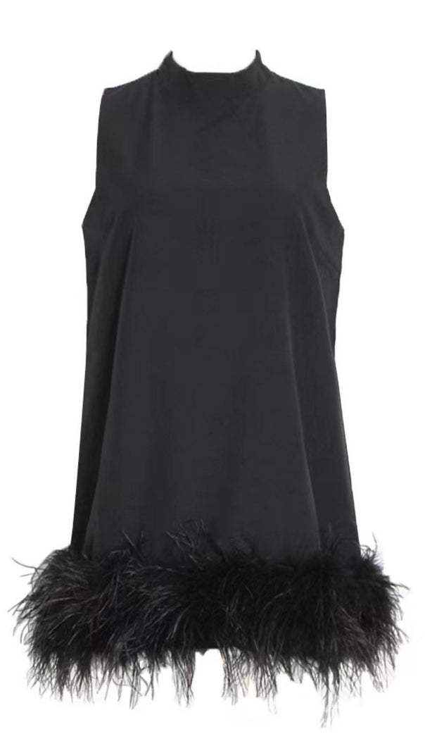 AIIZIE FEATHER MINI DRESS IN WHITE - product image