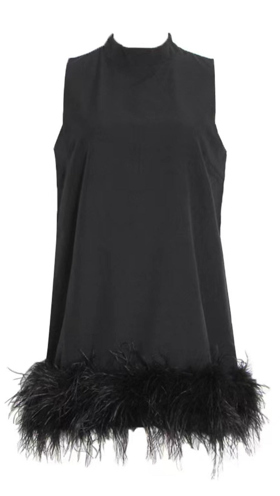 FEATHER MINI DRESS IN WHITE