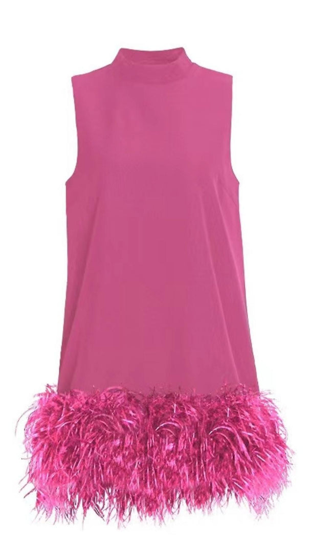 AIIZIE FEATHER MINI DRESS IN WHITE - product image