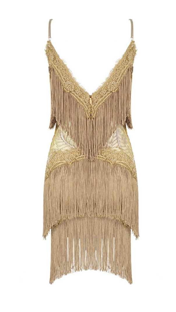 AIIZIE TASSEL LACE MINI DRESS IN PINK - product image