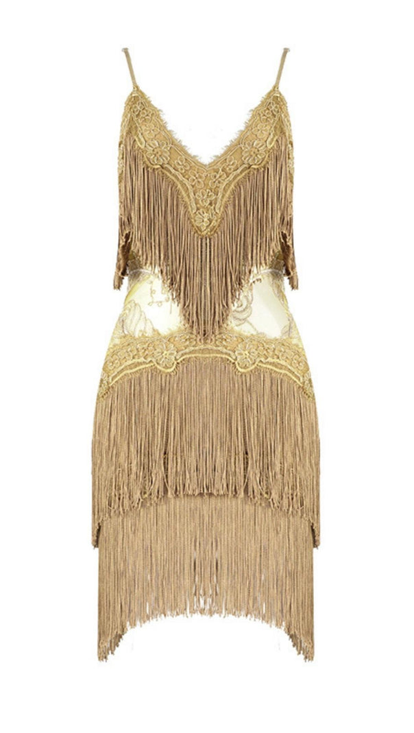 AIIZIE TASSEL LACE MINI DRESS IN PINK - product image