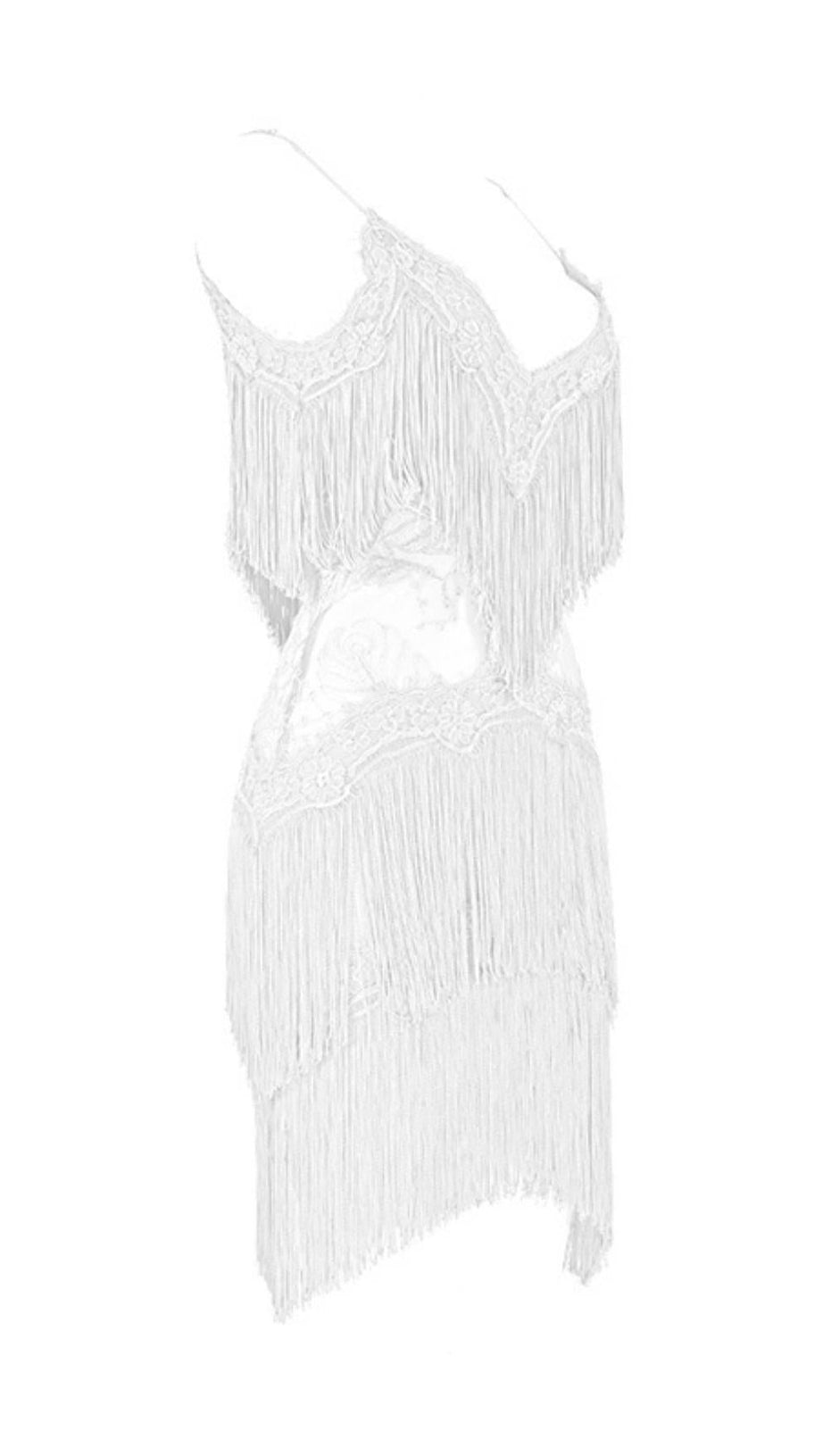 TASSEL LACE MINI DRESS IN PINK