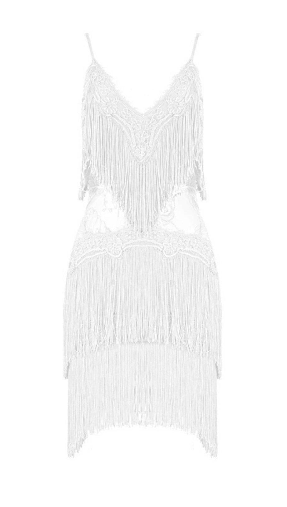 TASSEL LACE MINI DRESS IN PINK