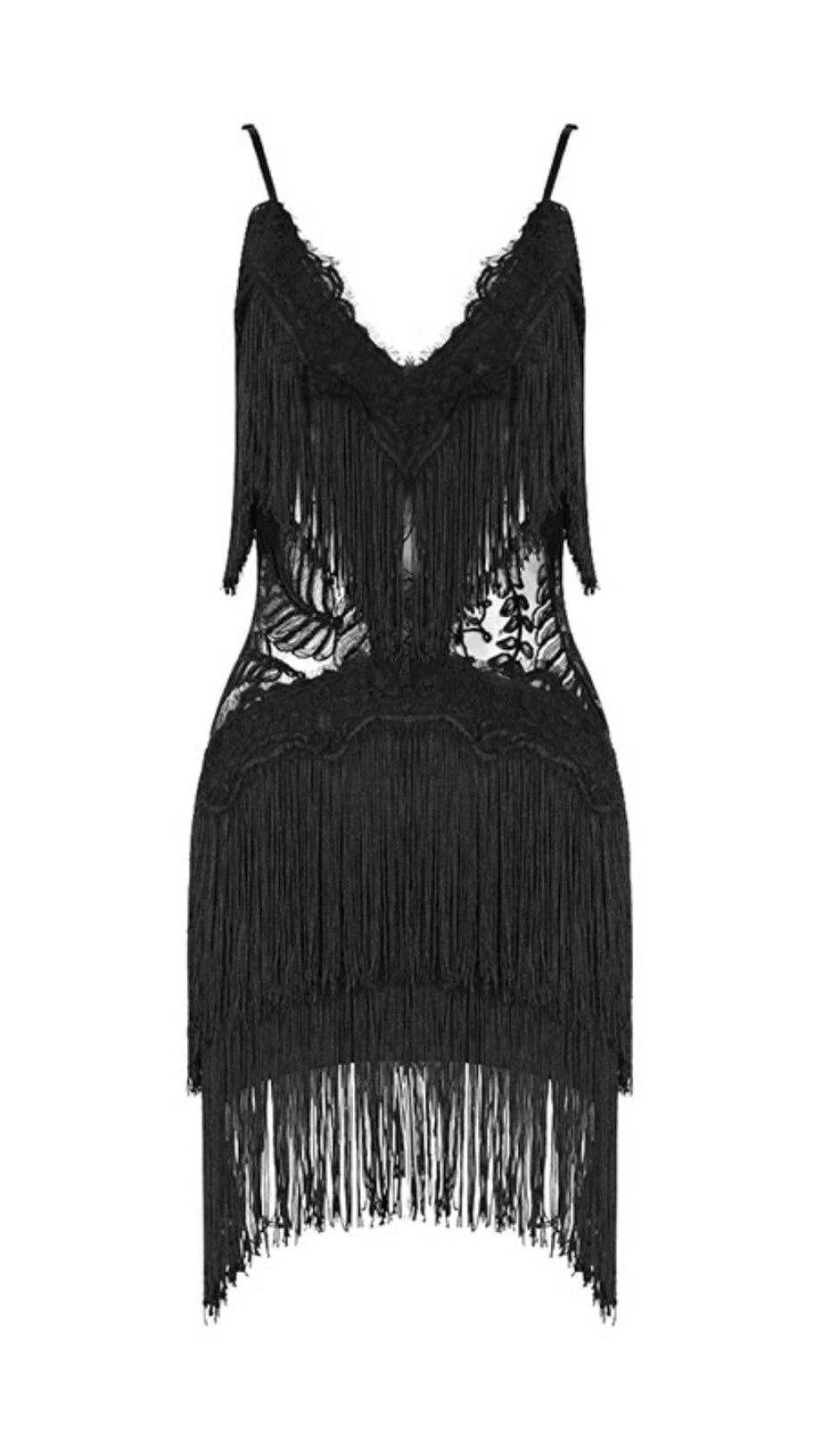 TASSEL LACE MINI DRESS IN PINK