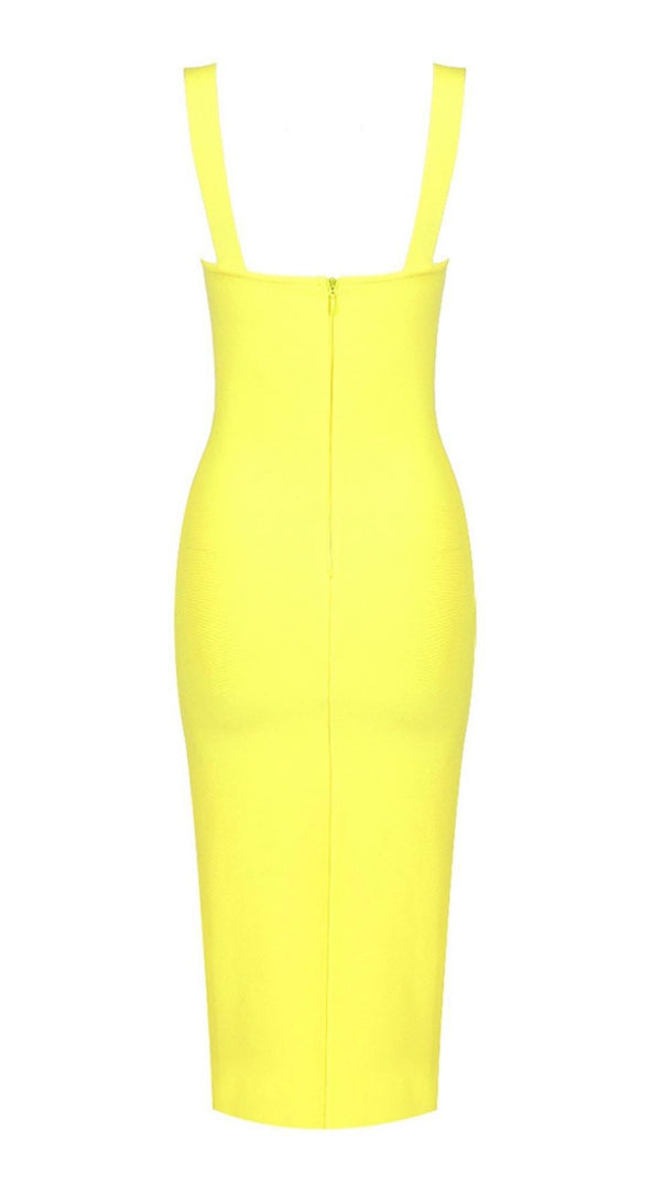 AIIZIE SPLIT MIDI DRESS IN YELLOW - product image