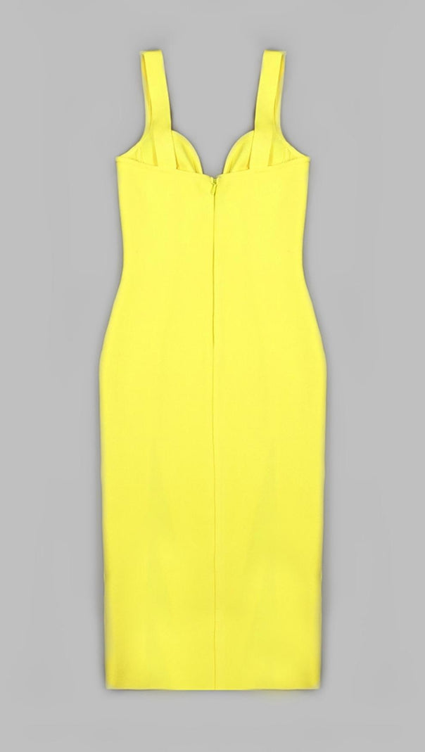 AIIZIE SPLIT MIDI DRESS IN YELLOW - product image