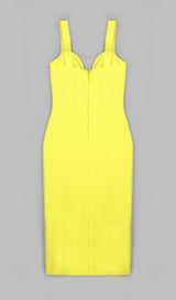 SPLIT MIDI DRESS IN YELLOW