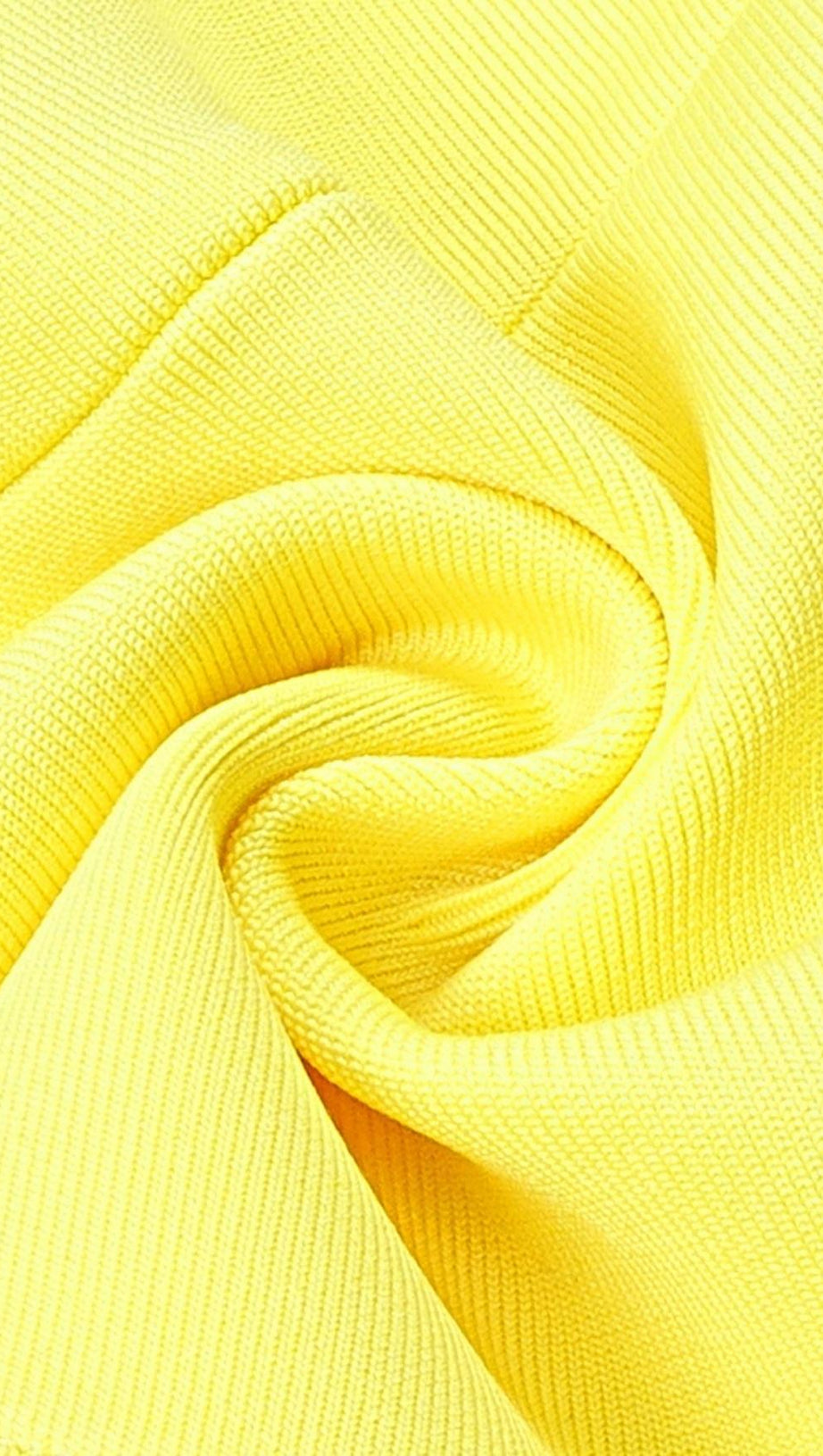 SPLIT MIDI DRESS IN YELLOW