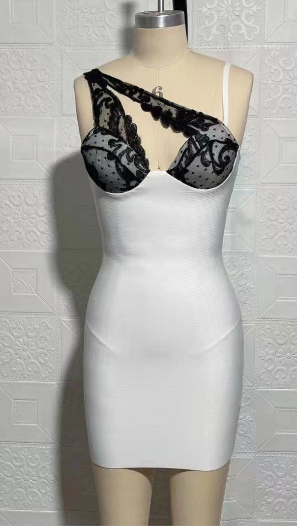 AIIZIE LACE MINI DRESS IN WHITE - product image