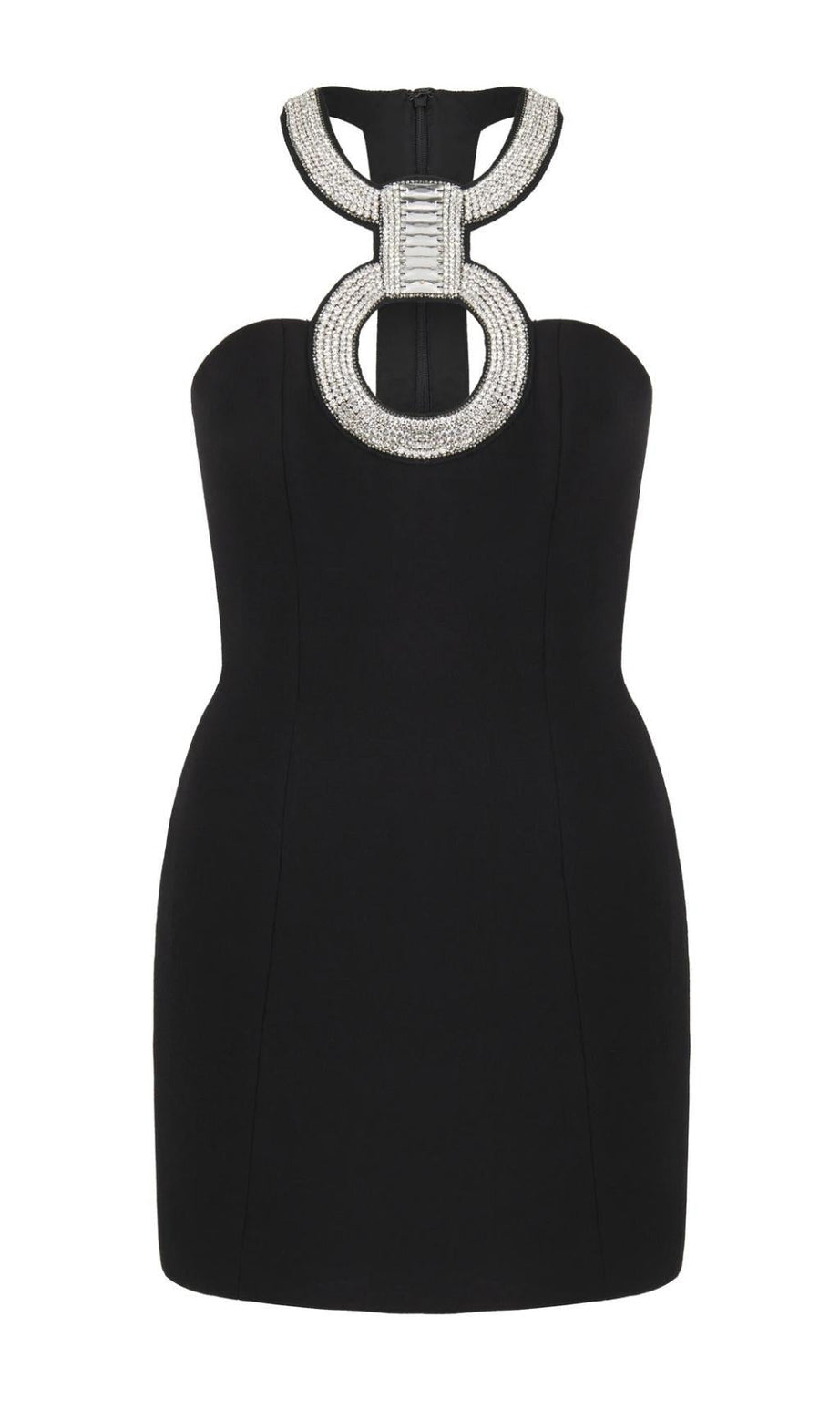 TRÄGERLOSES MINIKLEID IN SCHWARZ