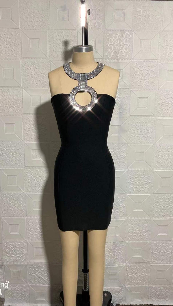 AIIZIE STRAPLESS MINI DRESS IN BLACK - product image