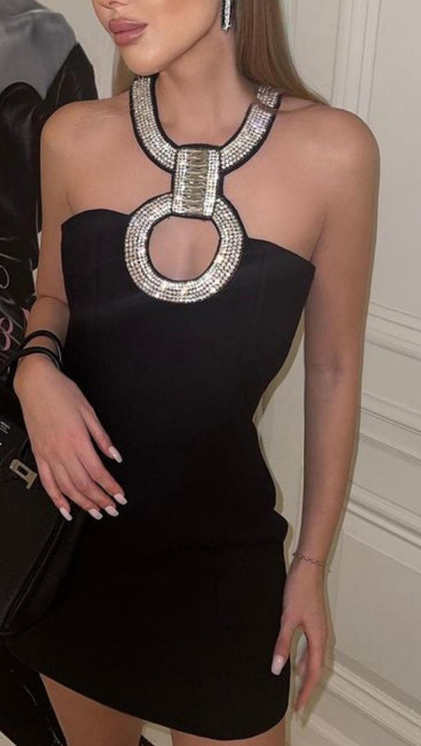AIIZIE STRAPLESS MINI DRESS IN BLACK - product image