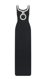 CTYSTAL MAXI DRESS IN BLACK