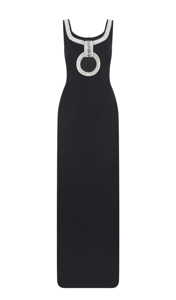 CTYSTAL MAXI DRESS IN BLACK