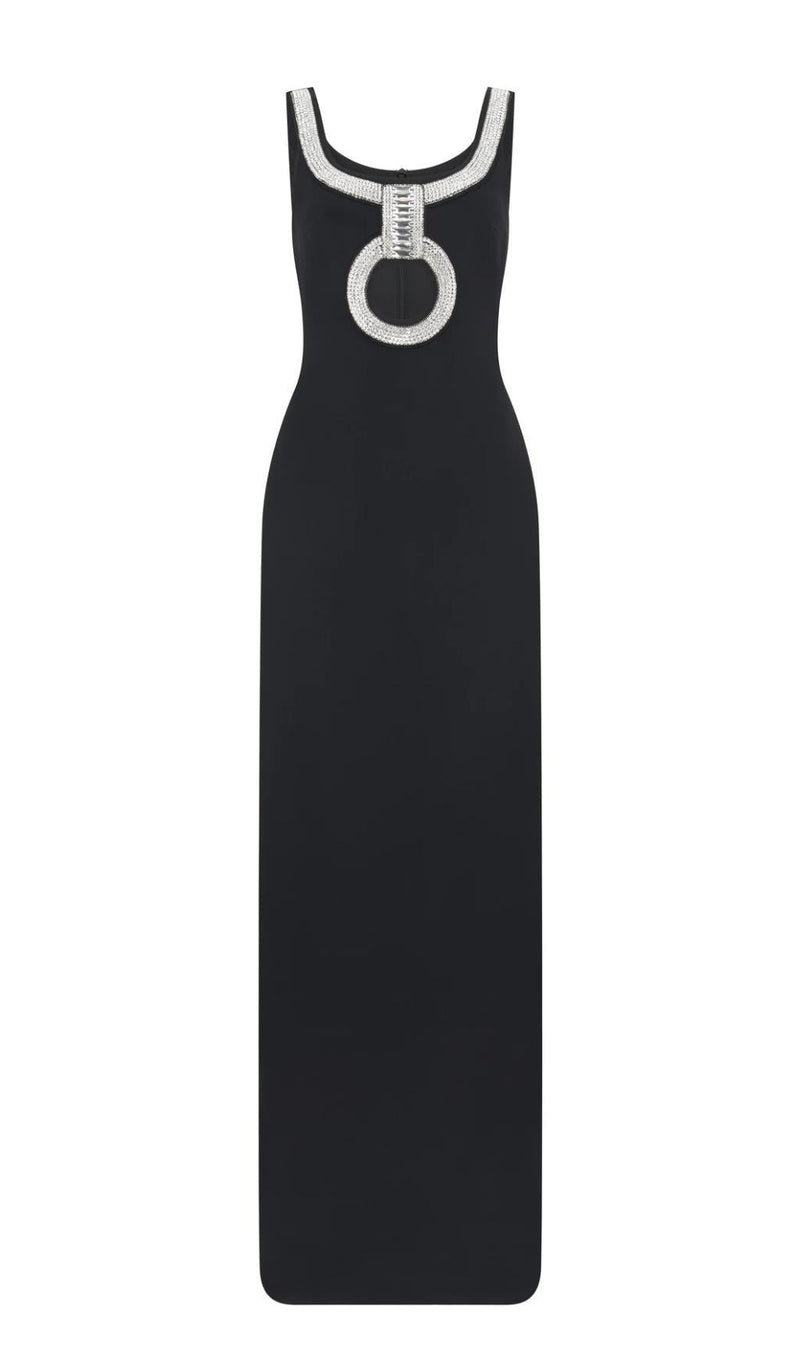 CTYSTAL MAXI DRESS IN BLACK