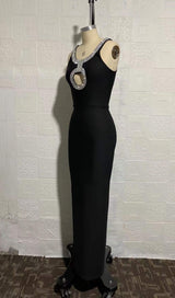 CTYSTAL MAXI DRESS IN BLACK