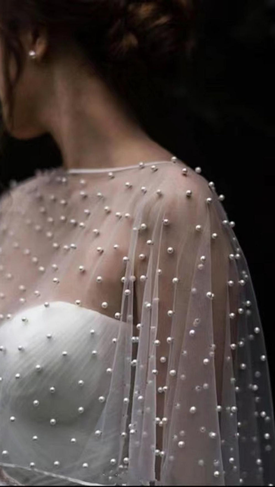 MANTELLO DI PERLE PICCOLE IN BIANCO