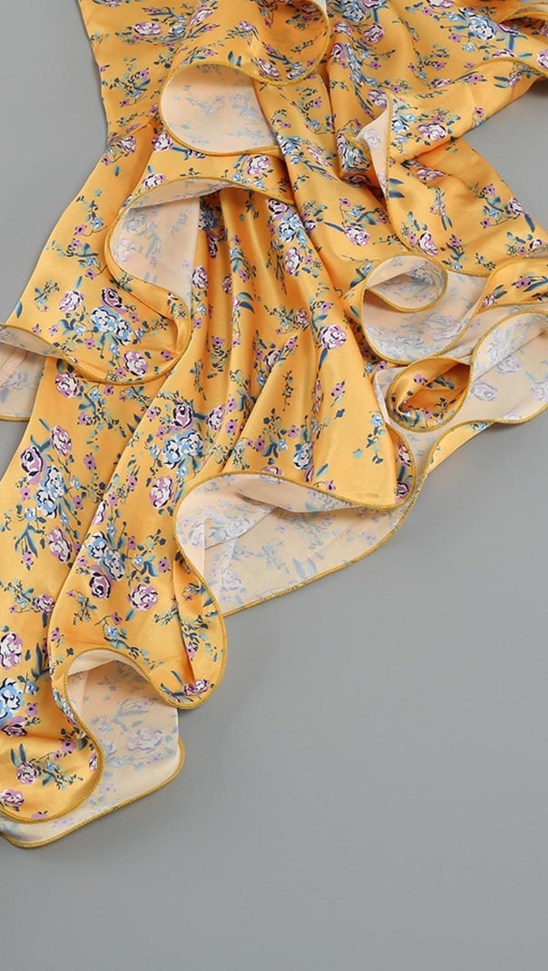 AIIZIE ONE SHOULDER MAXI DRESS IN YELLOW - product image