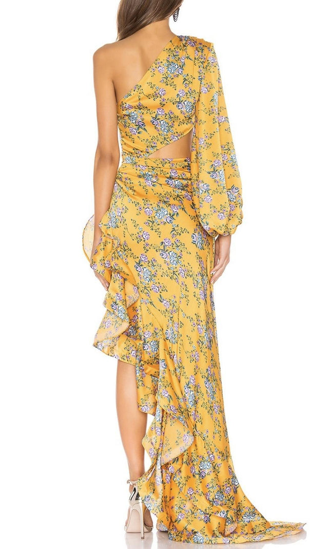 AIIZIE ONE SHOULDER MAXI DRESS IN YELLOW - product image