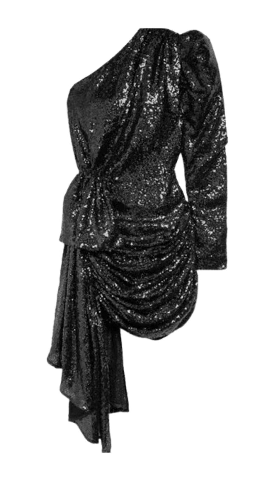 ONE SHOULDER MINI DRESS IN GREEN