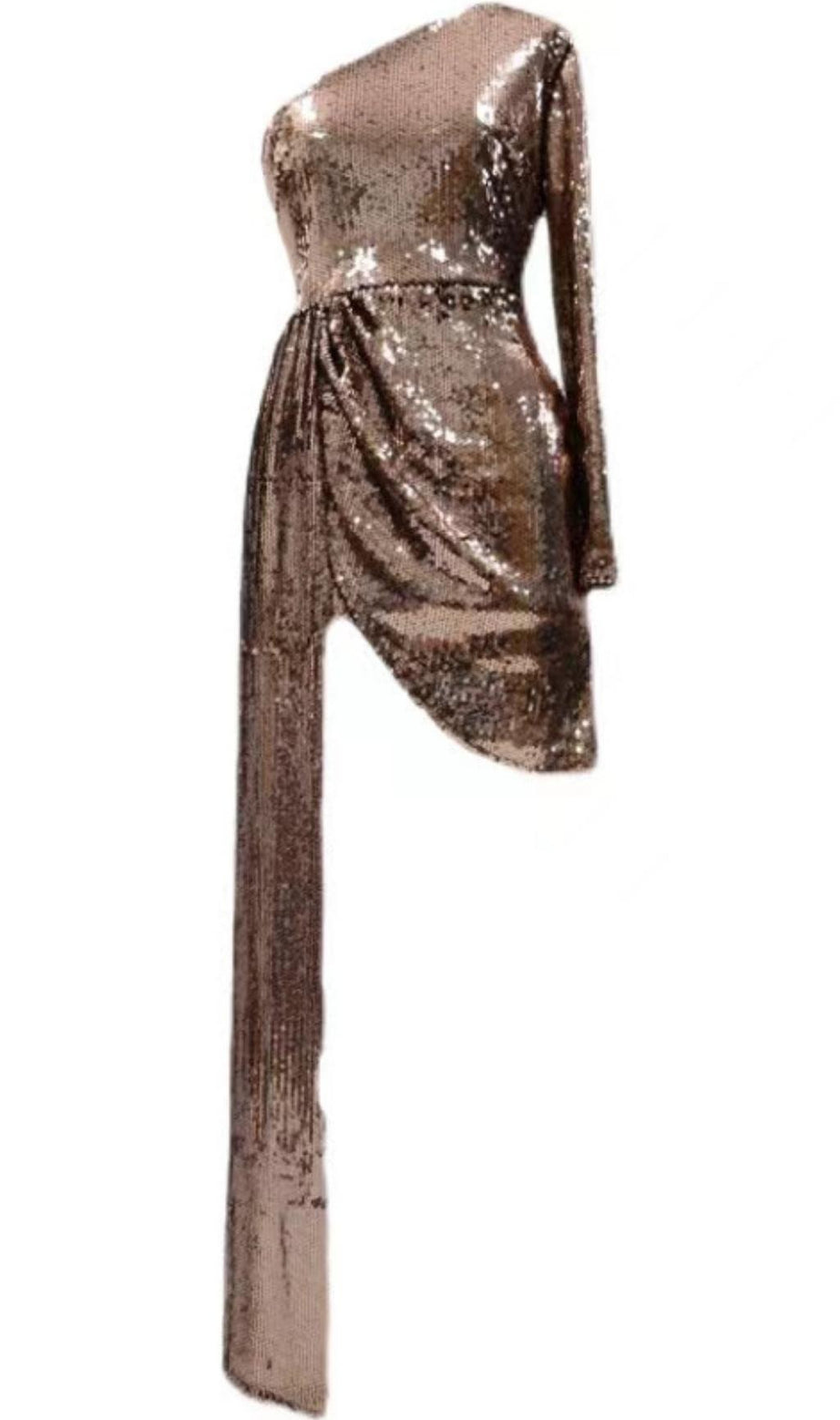 SEQUINS MINI DRESS IN GOLD