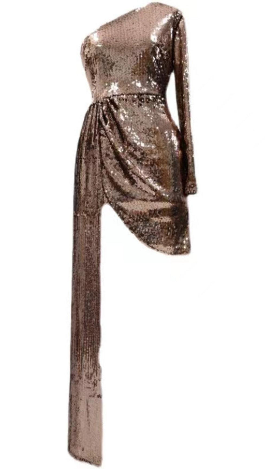 MINI ABITO CON PAILLETTES IN ORO