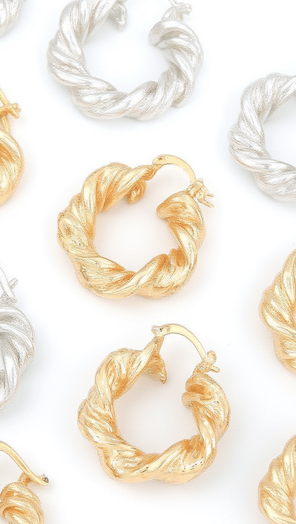 AIIZIE MAIA CHUNKY TWIST HOOP EARRINGS - product image